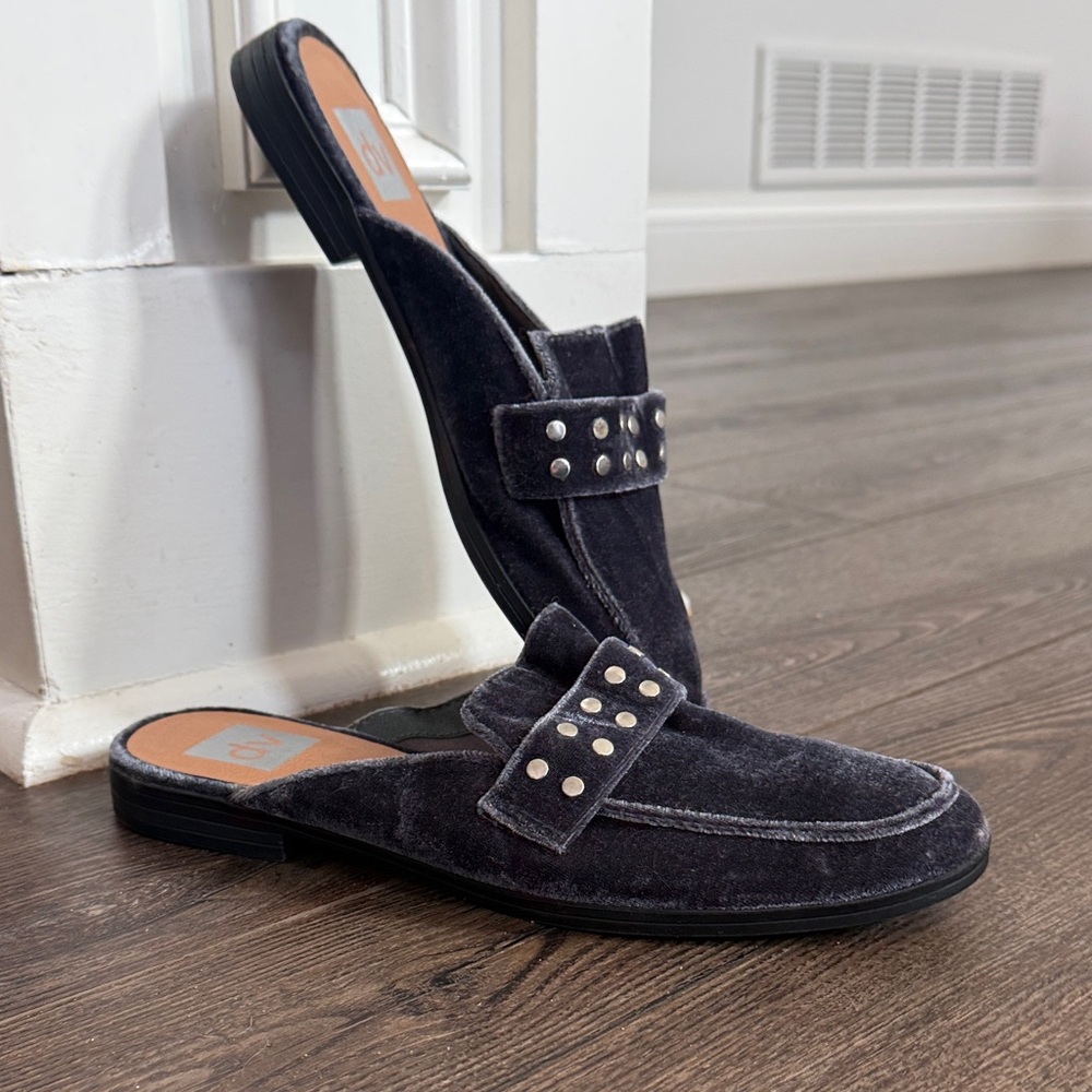 Dolce Vita New blue suede shoes mules with silver 7.5